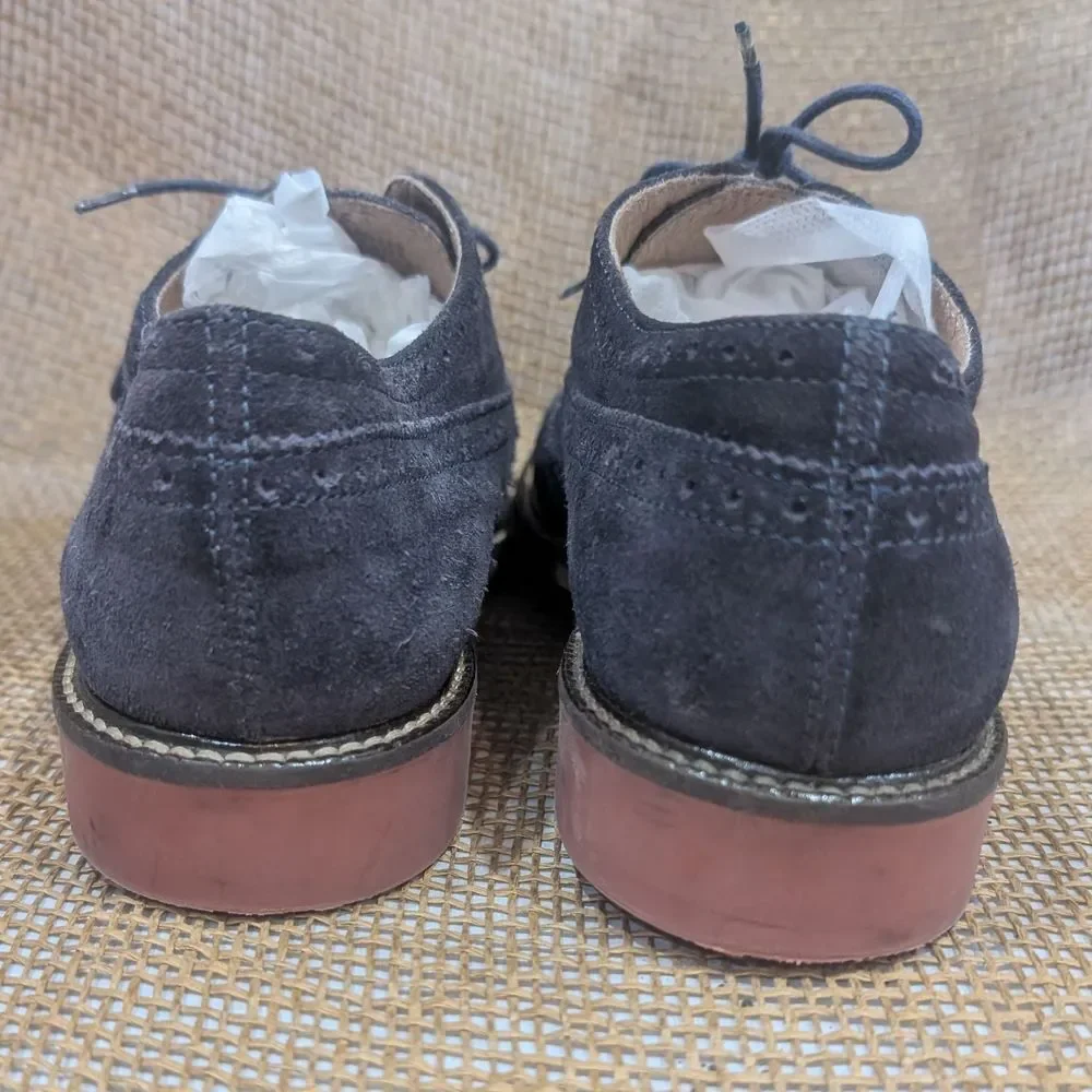 J. Crew Crewcuts Boys Dress Shoes, Size 5, Blue Suede Wingtips